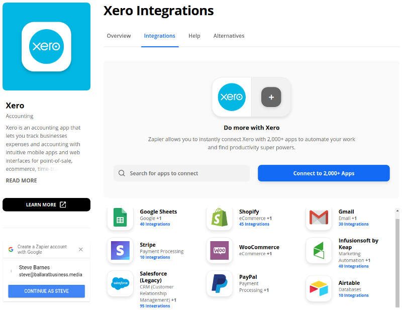 Zapier's Xero Integrations